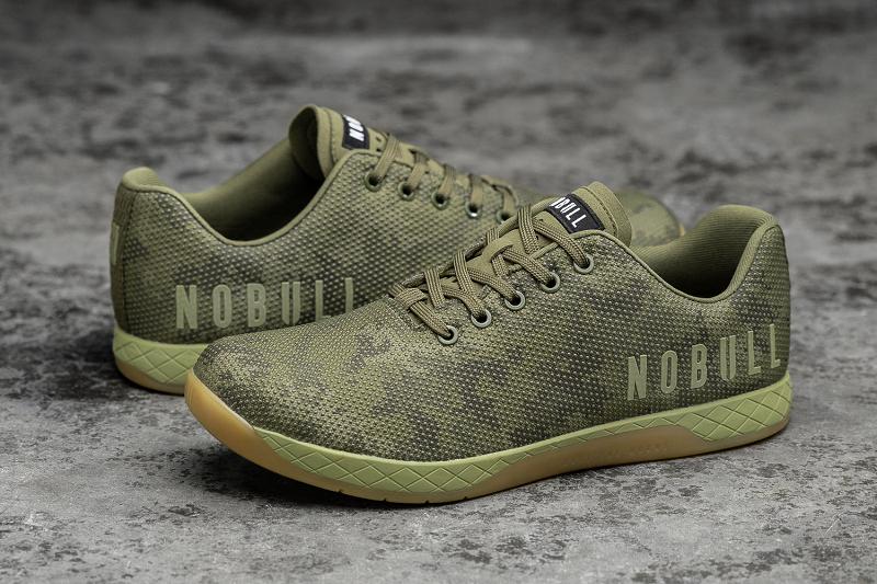 Olive Nobull Moss Camo Men's Trainers | CA J1229P